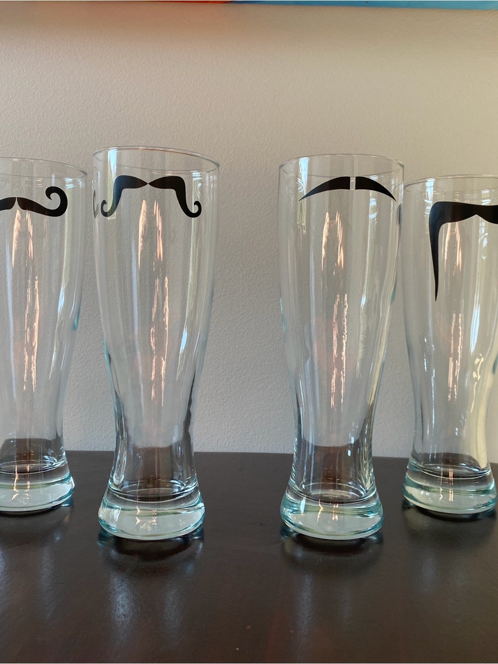 Set of 4 Mustache Pilsner Glasses
